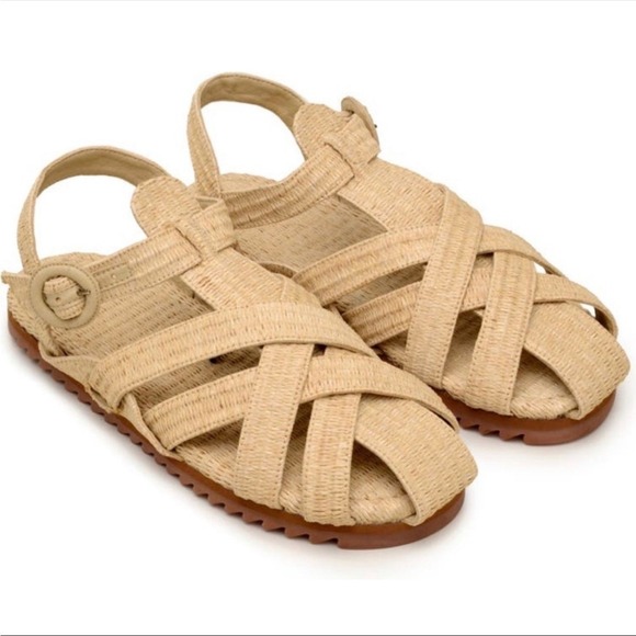 FARM Rio Shoes - Farm Rio raffia zigzag sandals NEW size 9 fisherman